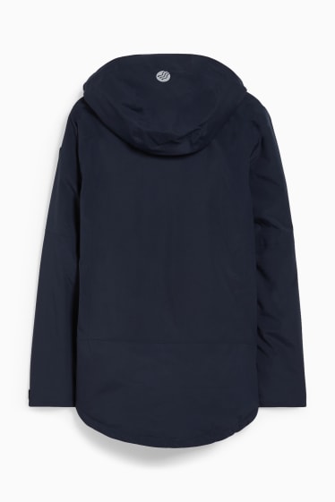 Women - Rain jacket with hood - dark blue