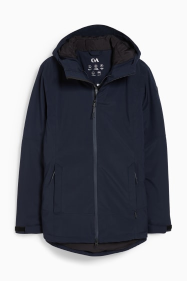 Women - Rain jacket with hood - dark blue