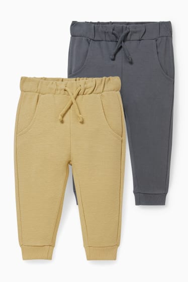 Bébés - Lot de 2 - pantalons de jogging pour bébé - gris