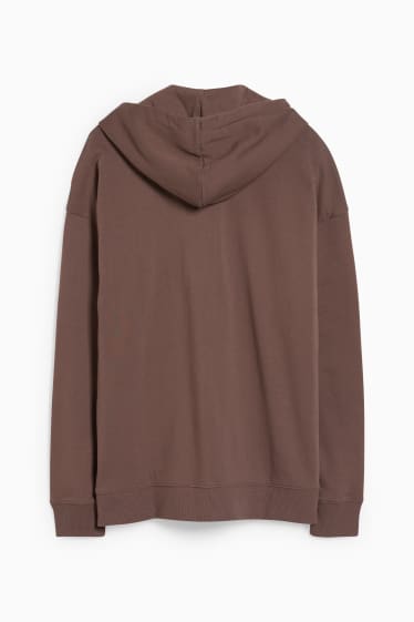 Hombre - Sudadera con cremallera y capucha - Café