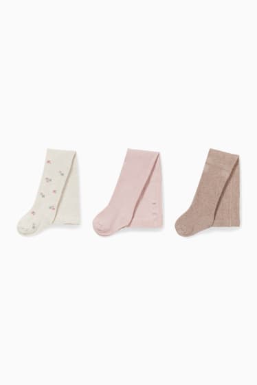 Babies - Multipack of 3 - baby tights - rose
