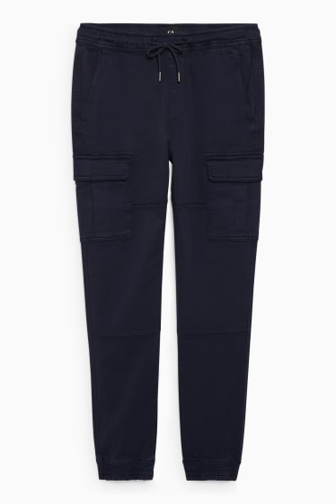 Hommes - Pantalon cargo - Slim Fit - LYCRA® - bleu foncé