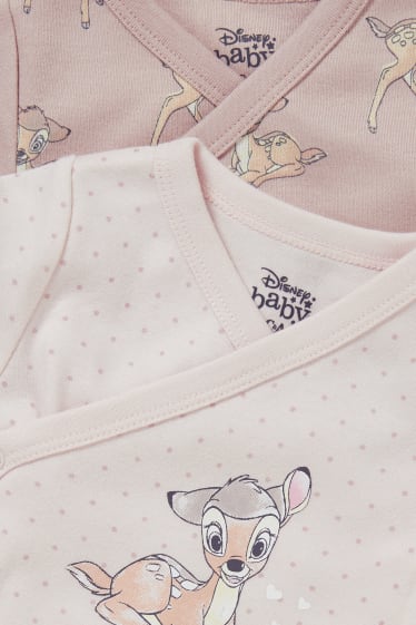 Babys - Set van 2 - Bambi - wikkelrompertje - roze