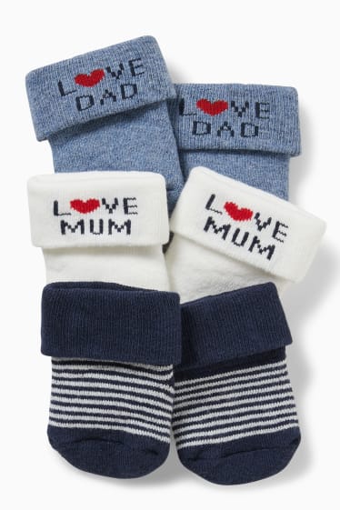 Miminka - Multipack 3 ks - máma a táta - ponožky s motivem pro miminka - zimní - bílá
