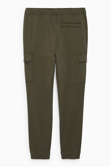 Uomo - Pantaloni cargo - slim fit - LYCRA® - verde scuro