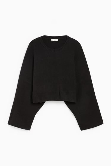 Women - Cropped jumper - black