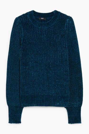 Women - Chenille jumper - dark green