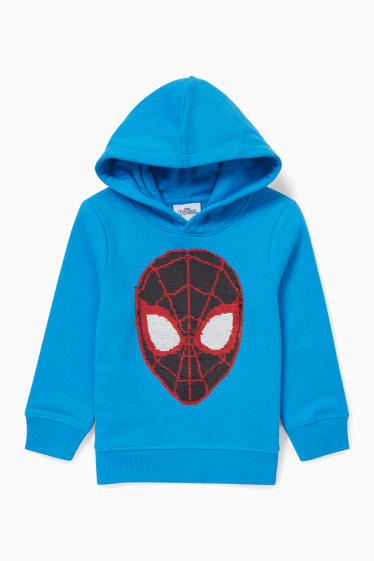Niños: niños - Spider-Man - sudadera con capucha - con brillos - azul