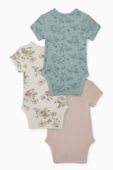 Babies - Multipack of 3 - baby bodysuit - white / beige