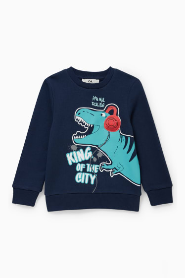 Enfants - Dinosaure - sweat - bleu foncé