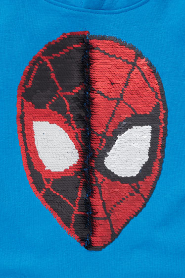 Dzieci - Spider-Man - bluza z kapturem - efekt połysku - niebieski