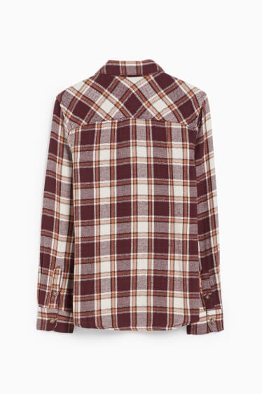 Enfants garçons - Chemise - genderneutral - à carreaux - beige / bordeaux