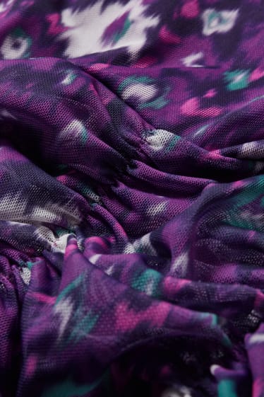 Damen - Crop Langarmshirt - violett