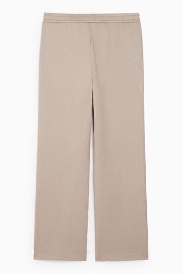 Femmes - Pantalon de toile - mid waist - jambes larges - beige chiné