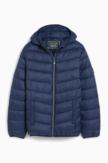 Kinder Buben - Steppjacke mit Kapuze - dunkelblau