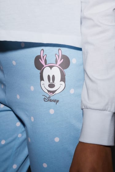 Dames - CLOCKHOUSE - pyjamabroek - met stippen - Mickey Mouse - lichtblauw