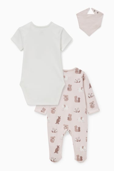 Neonate - Set per neonati - 3 pezzi - bianco / rosa