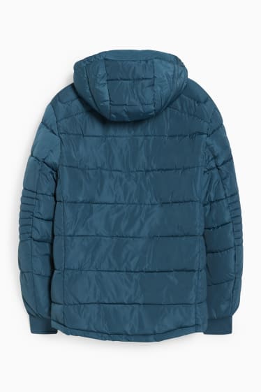 Herren - Steppjacke mit Kapuze  - blau