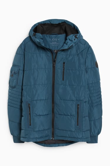 Herren - Steppjacke mit Kapuze  - blau