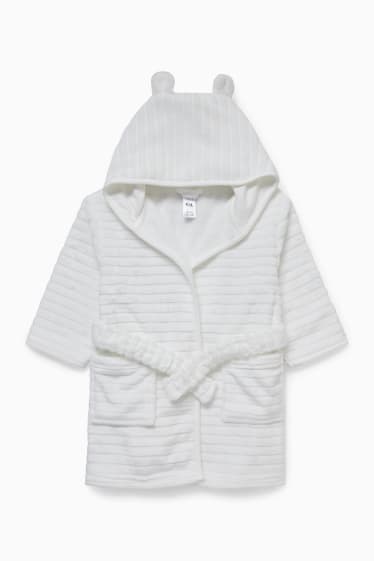 Babies - Baby bathrobe with hood - white