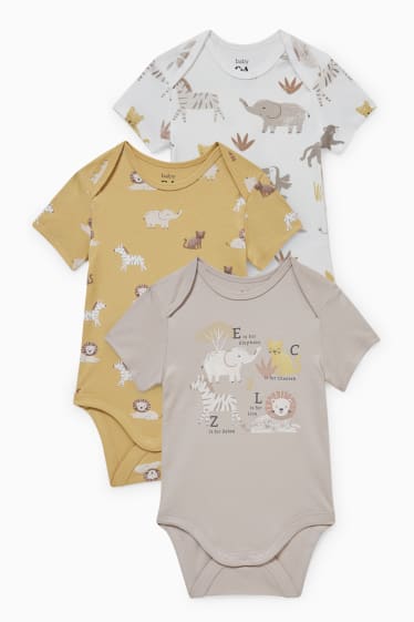 Bébés - Lot de 3 - bodys pour bébé - blanc / jaune