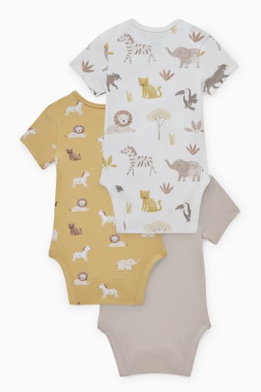 Babys - Multipack 3er - Baby-Body - weiss / gelb