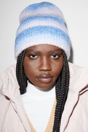 Femmes - Bonnet en maille - bleu