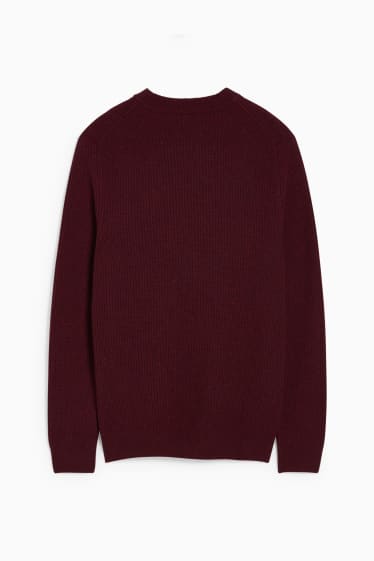Herren - Pullover - Woll-Mix - dunkelrot