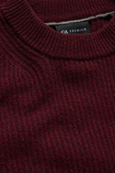 Uomo - Maglione - misto lana - rosso scuro