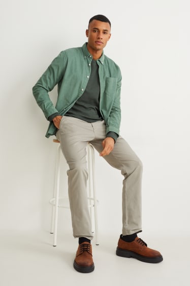 Heren - Corduroy overhemd - Regular Fit - button down - groen