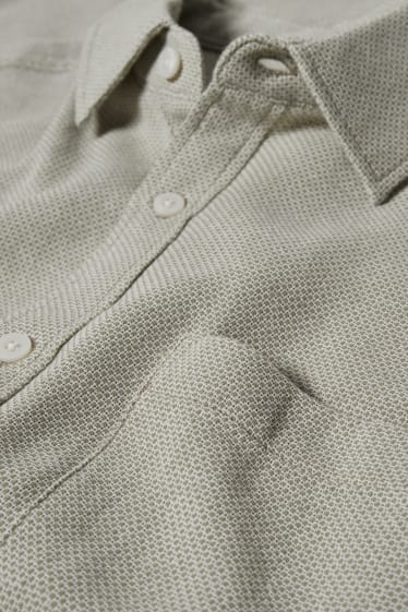 Uomo - Camicia - regular fit - collo all'italiana - verde chiaro