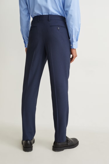 Hommes - Pantalon de costume - regular fit - matière extensible - LYCRA® - bleu foncé