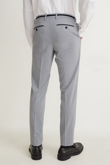 Hombre - Pantalón de vestir - colección modular - slim fit - Flex - LYCRA® - gris claro jaspeado