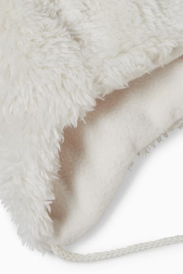 Bebés - Gorro de peluche para bebé - blanco nieve