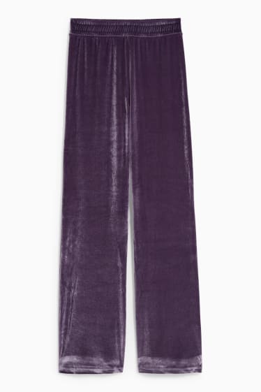 Femmes - CLOCKHOUSE - pantalon de jogging en velours - violet