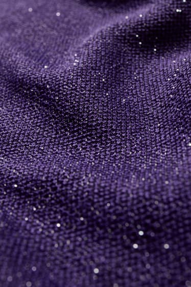 Damen - CLOCKHOUSE - Kleid mit Knotendetail - glänzend - violett