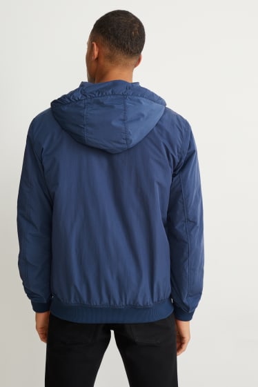 Men - Bomber jacket with hood - dark blue