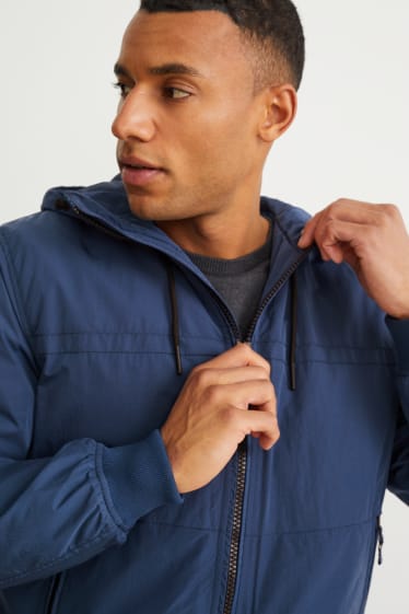 Men - Bomber jacket with hood - dark blue