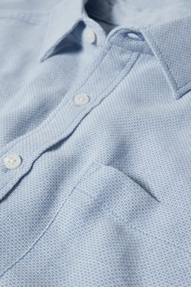 Men - Shirt - regular fit - kent collar  - light blue