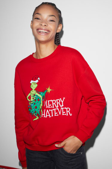 Teens & young adults - CLOCKHOUSE - Christmas sweatshirt - The Grinch - red