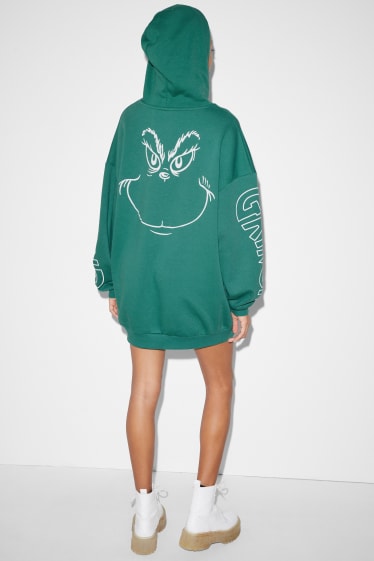 Mujer - CLOCKHOUSE - vestido sudadera navideño con capucha - El Grinch - verde