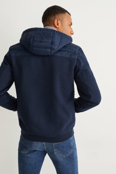 Herren - Steppjacke mit Kapuze - dunkelblau