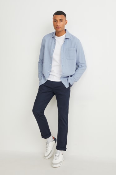 Home - Camisa - regular fit - coll kent - blau clar
