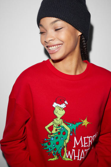 Teens & young adults - CLOCKHOUSE - Christmas sweatshirt - The Grinch - red