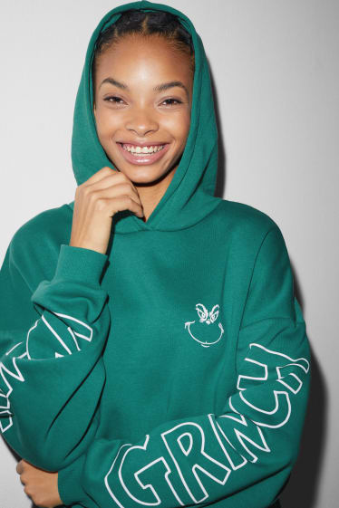 Mujer - CLOCKHOUSE - vestido sudadera navideño con capucha - El Grinch - verde