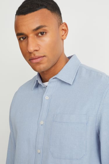 Home - Camisa - regular fit - coll kent - blau clar