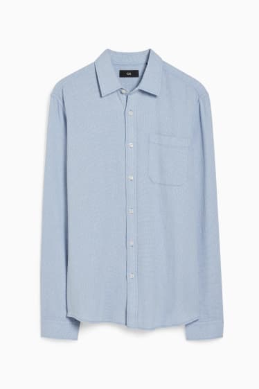 Men - Shirt - regular fit - kent collar  - light blue