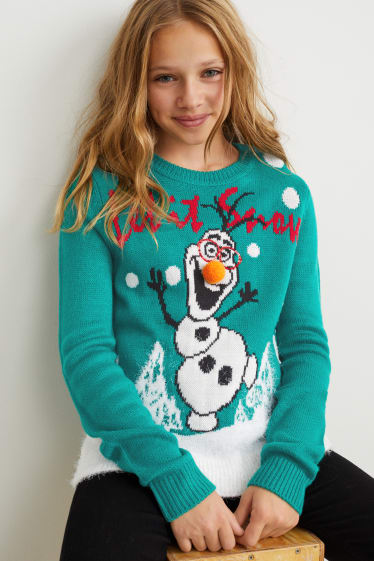 Dzieci - Zestaw - Disney - sweter z kapturem i skarpetki - 2 części - efekt połysku - zielony