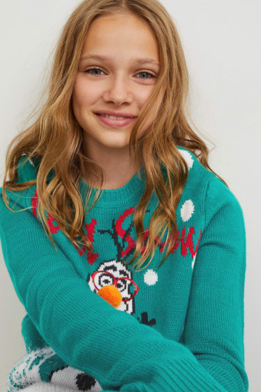Dzieci - Zestaw - Disney - sweter z kapturem i skarpetki - 2 części - efekt połysku - zielony