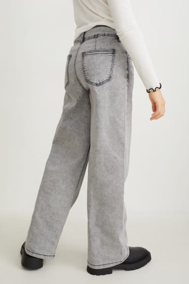 Niños - Wide leg jeans - vaqueros - gris claro